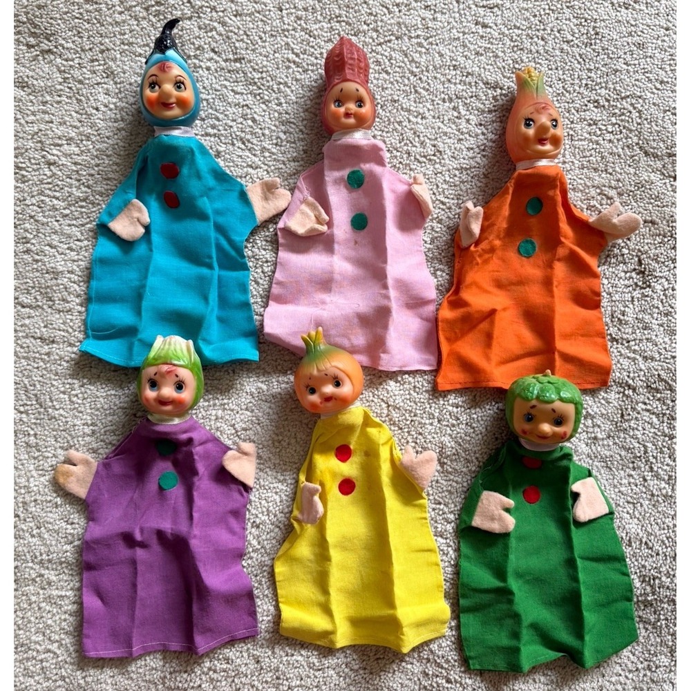 Vintage Hand Puppets Vegetable‎ Themed Hard Heads